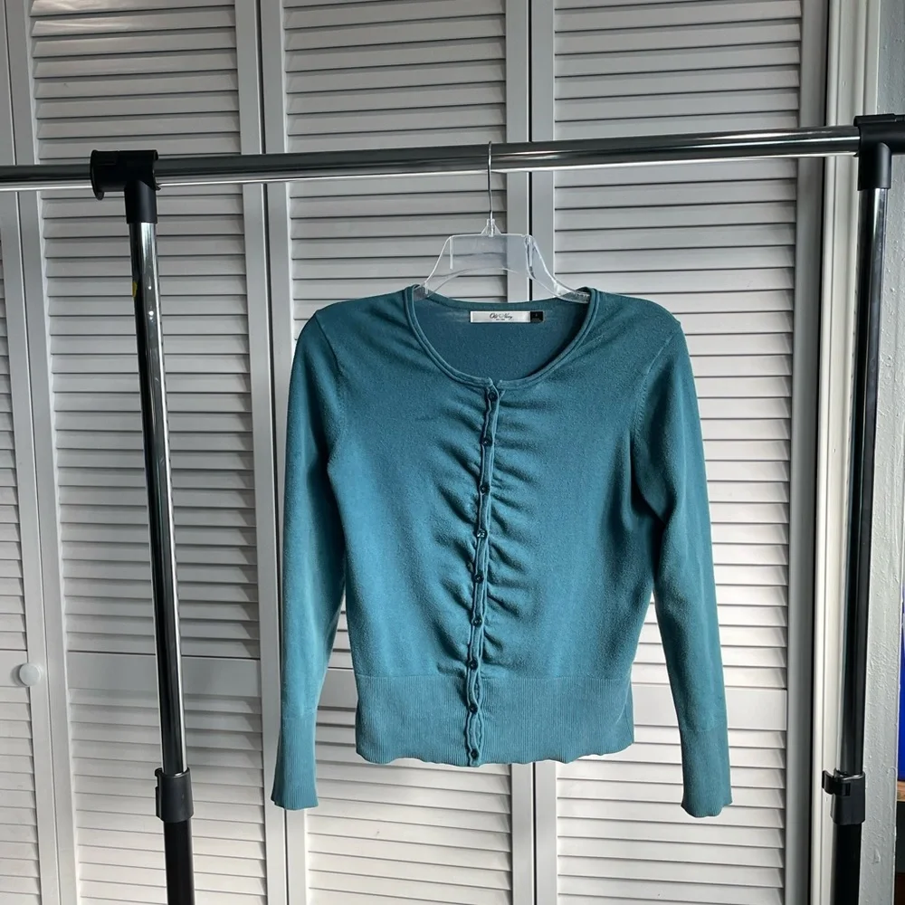 Blue Button-Up Cardigan - Picture 1 of 1